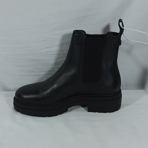 Women's Steve Madden Chelsea Leather Pull-On Boot-Black-Various Sizes-NWT - Picture 4 of 7